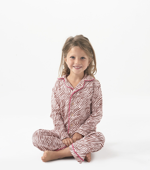 pyjamas set girls - pink zebra