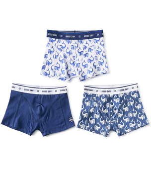 boxers shorts boys 3-piece blue whale combi Little Label
