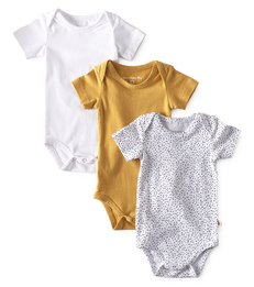 romper 3-pack - yellow white- Little Label